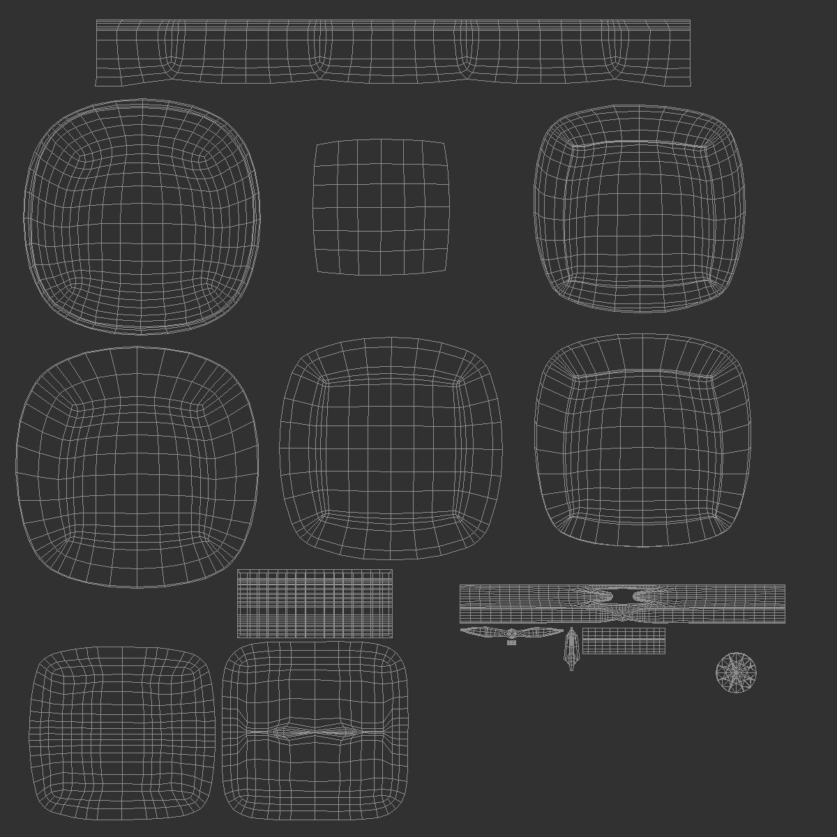 White Wedding Ring Box Set - opened and closed jewelry box Low-poly 3D model_5