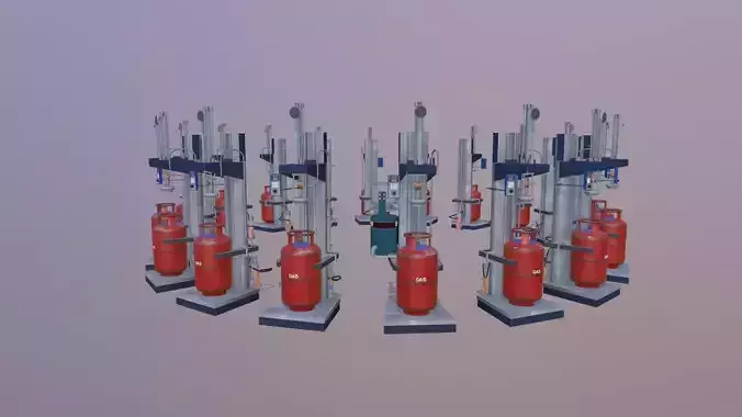 Cylinder Rotation Set Low-poly 3D model