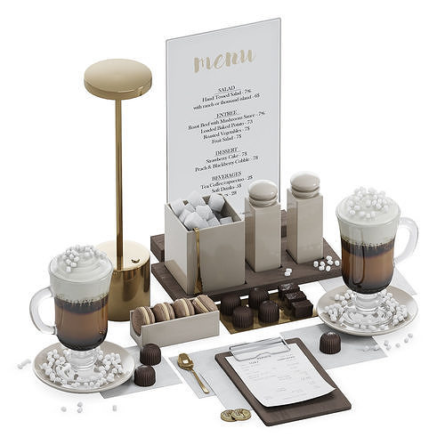 Table setting for cafes and restaurants 3D model