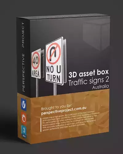 Traffic signs 2 Australia 3D model