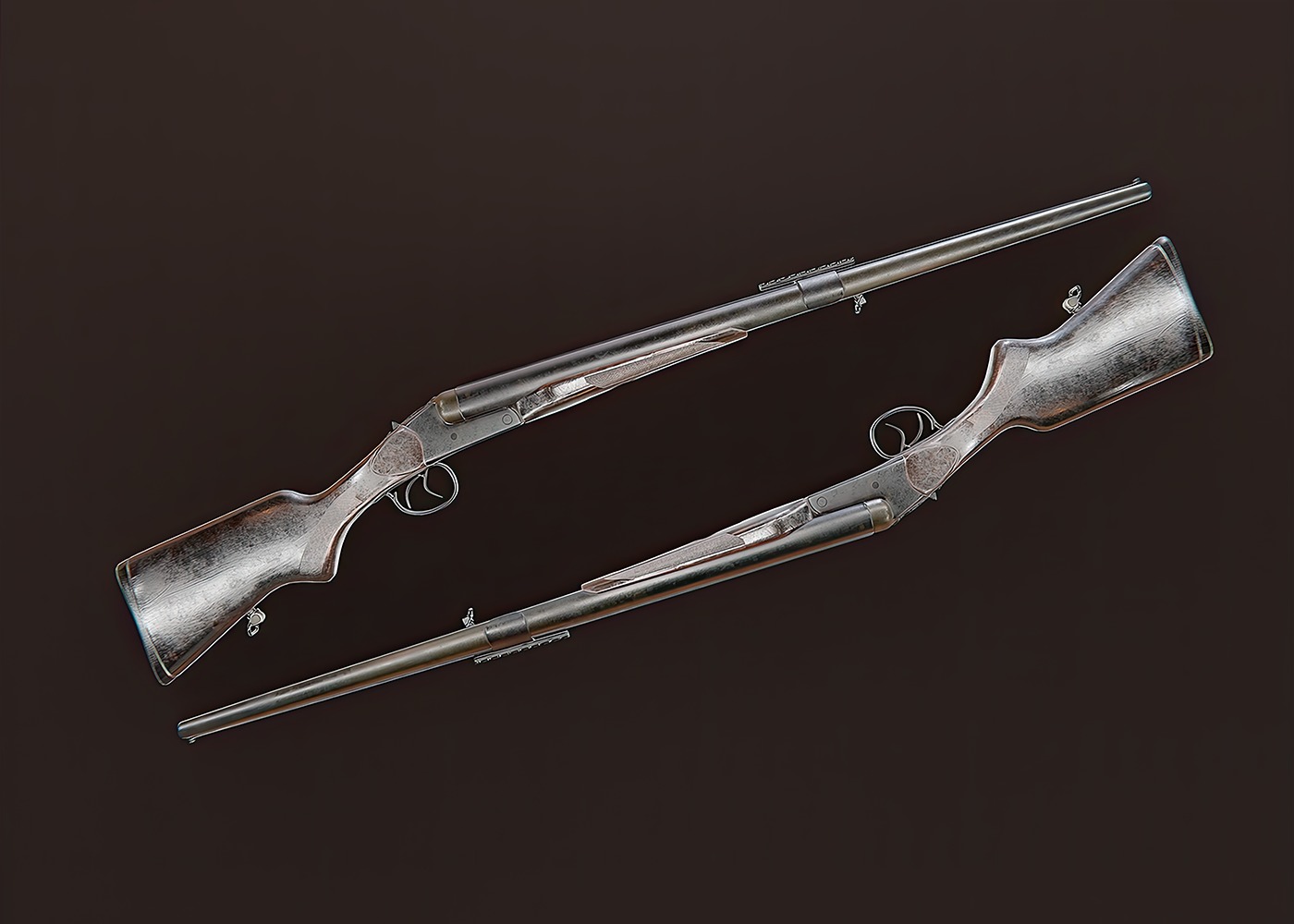 IZH MP - 43 Low-poly 3D model_2