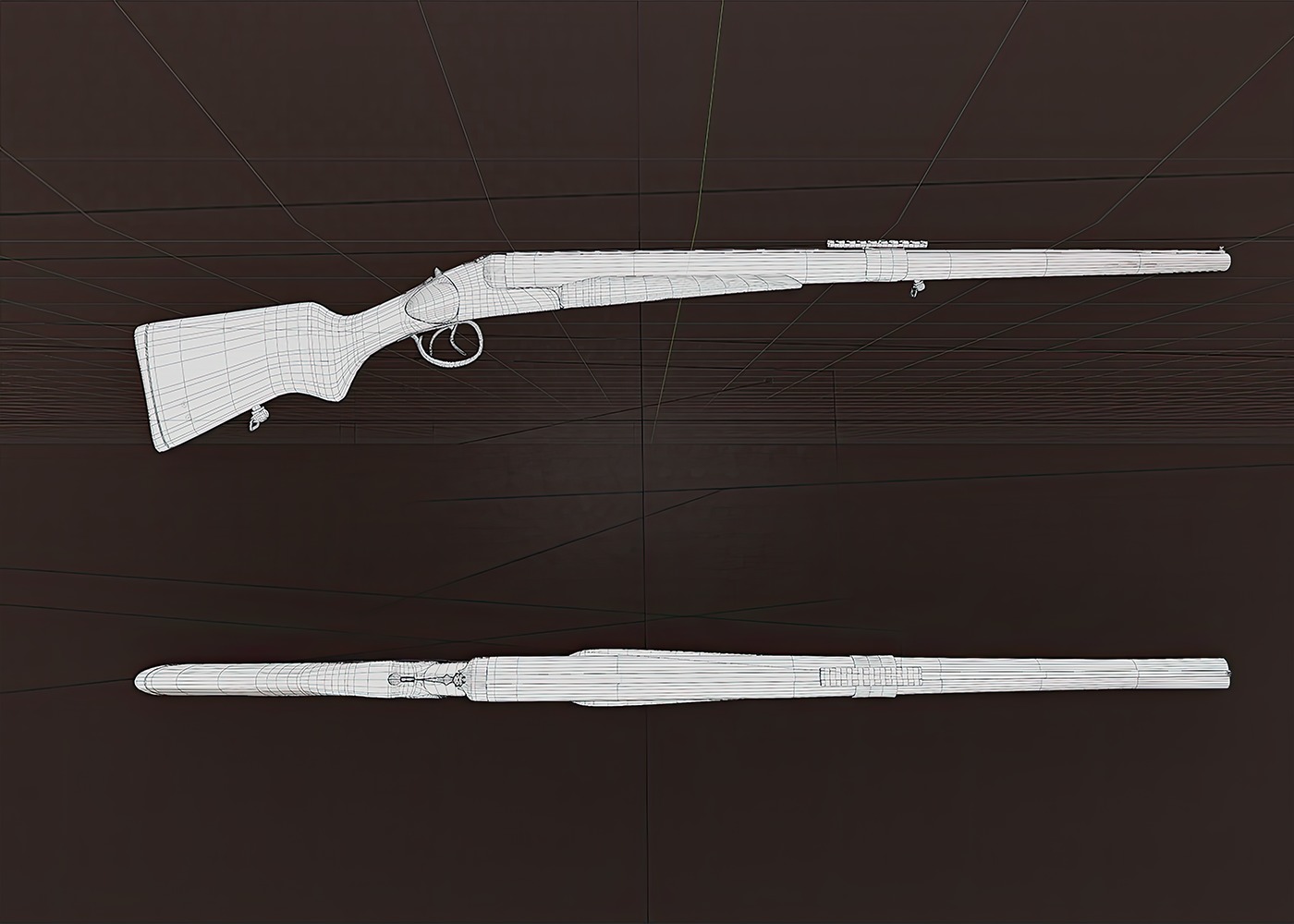 IZH MP - 43 Low-poly 3D model_5