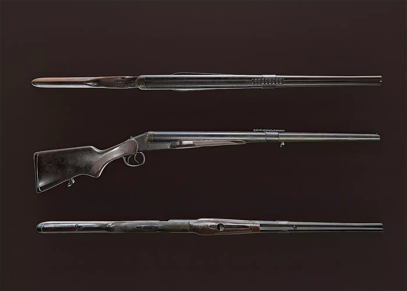 IZH MP - 43 Low-poly 3D model_0