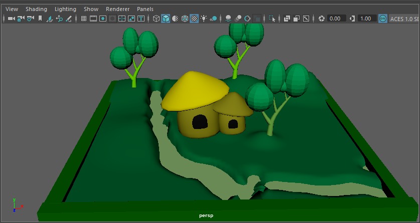 A small environment Low-poly 3D model_7