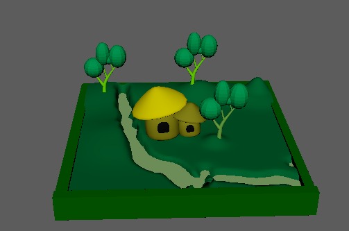 A small environment Low-poly 3D model_1