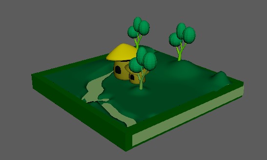 A small environment Low-poly 3D model_3