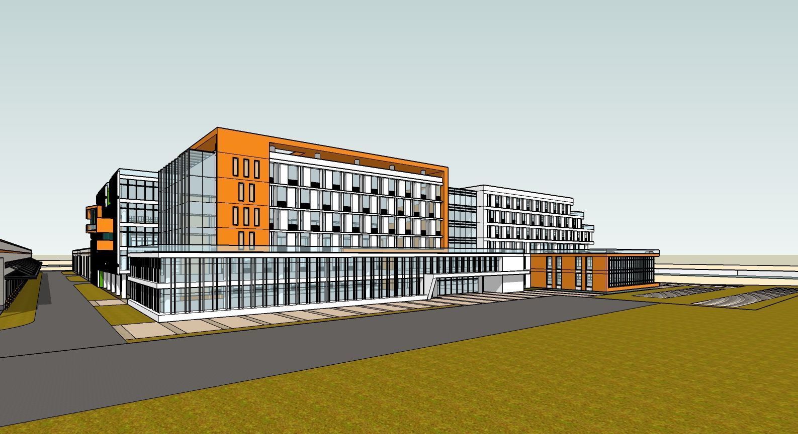 Factory Building Architectural Proposal - Luminous Gridwork 3D model_15