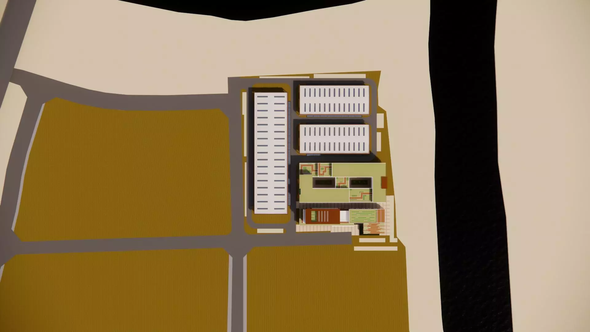 Factory Building Architectural Proposal - Luminous Gridwork 3D model_0