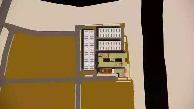 Factory Building Architectural Proposal - Luminous Gridwork
