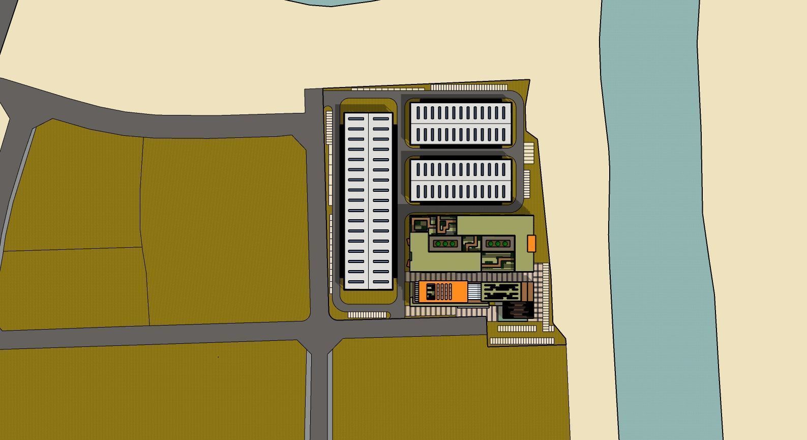 Factory Building Architectural Proposal - Luminous Gridwork 3D model_10