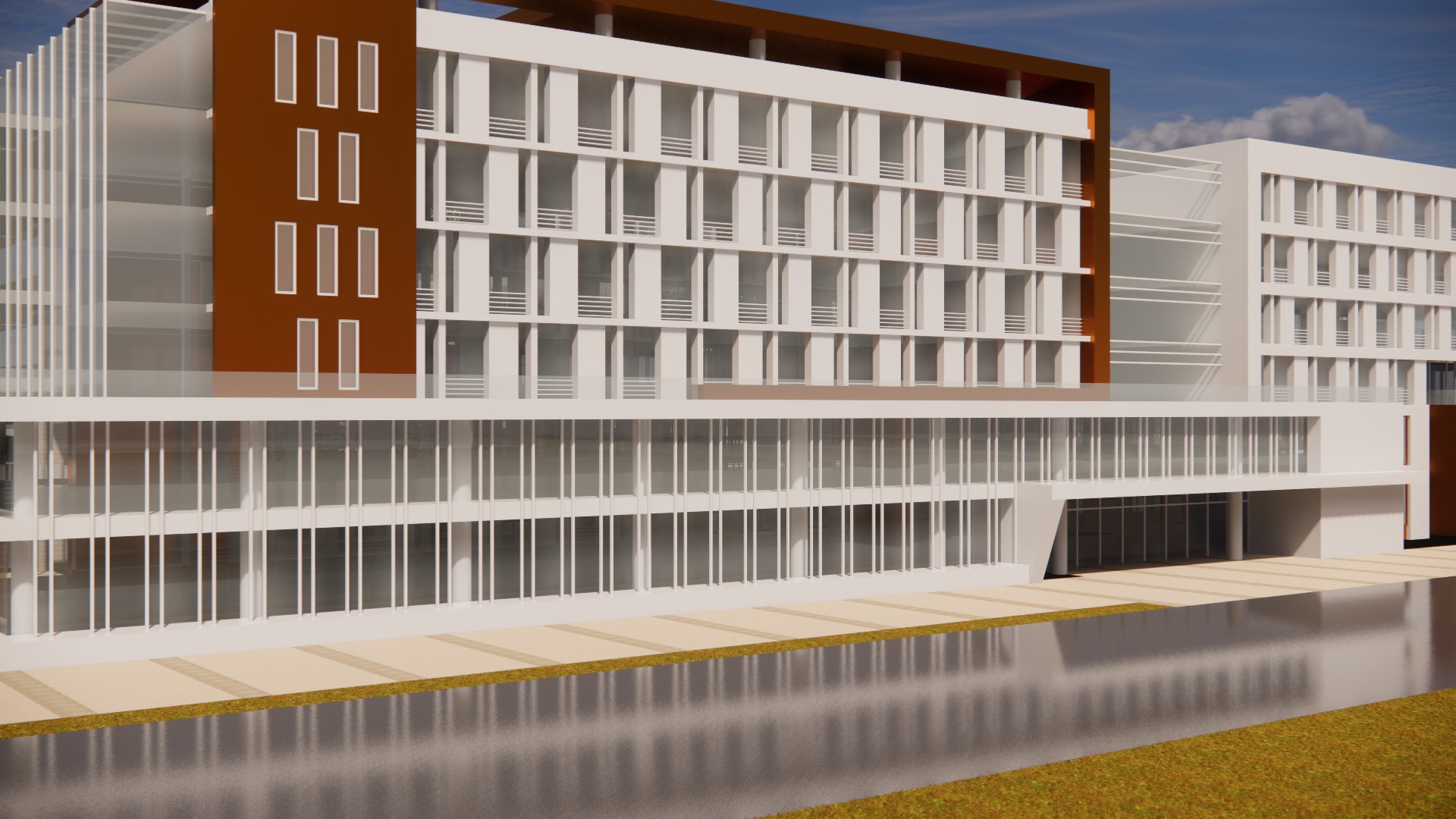 Factory Building Architectural Proposal - Luminous Gridwork 3D model_5