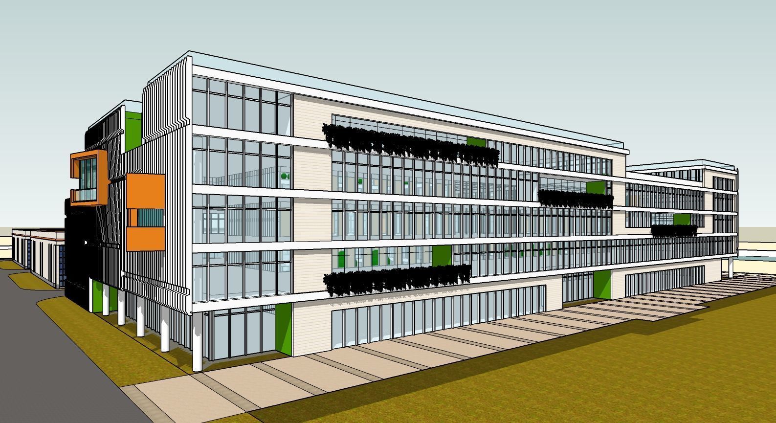 Factory Building Architectural Proposal - Luminous Gridwork 3D model_18