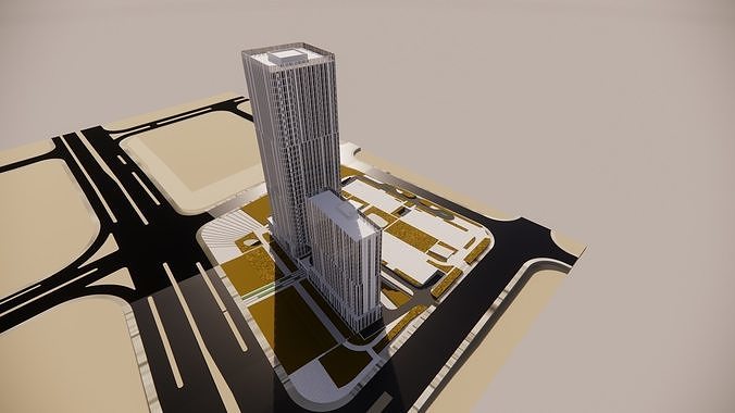 Urban Oasis Office Building -Skyline Harmony Free 3D model