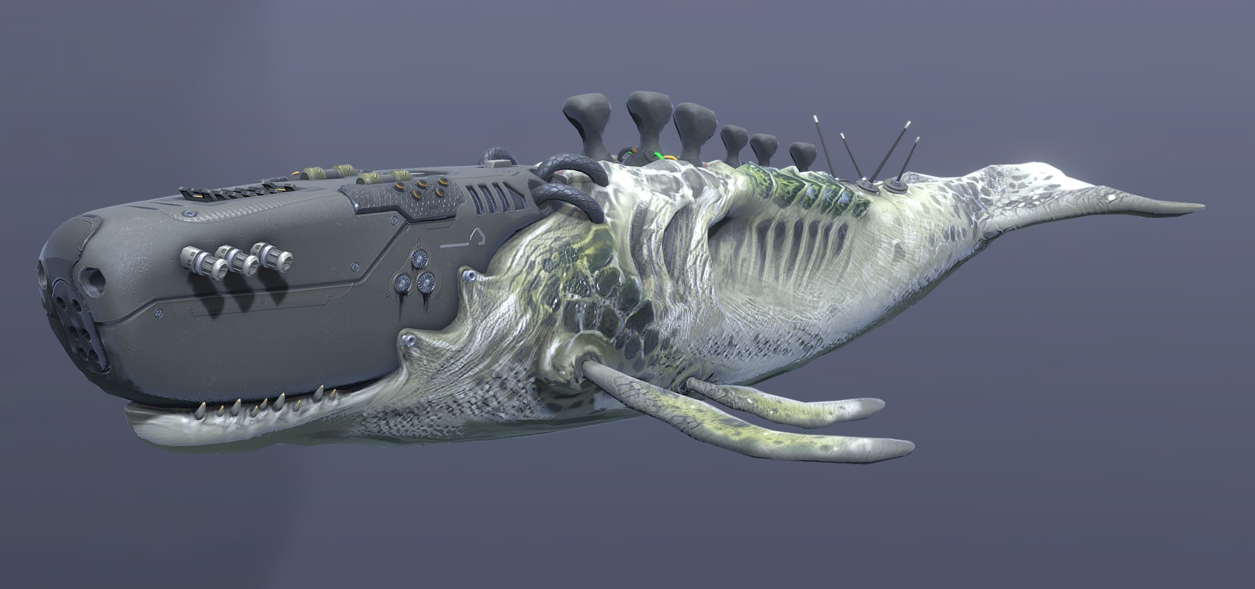 BioMech Whale Production Ready Low-poly 3D model_1
