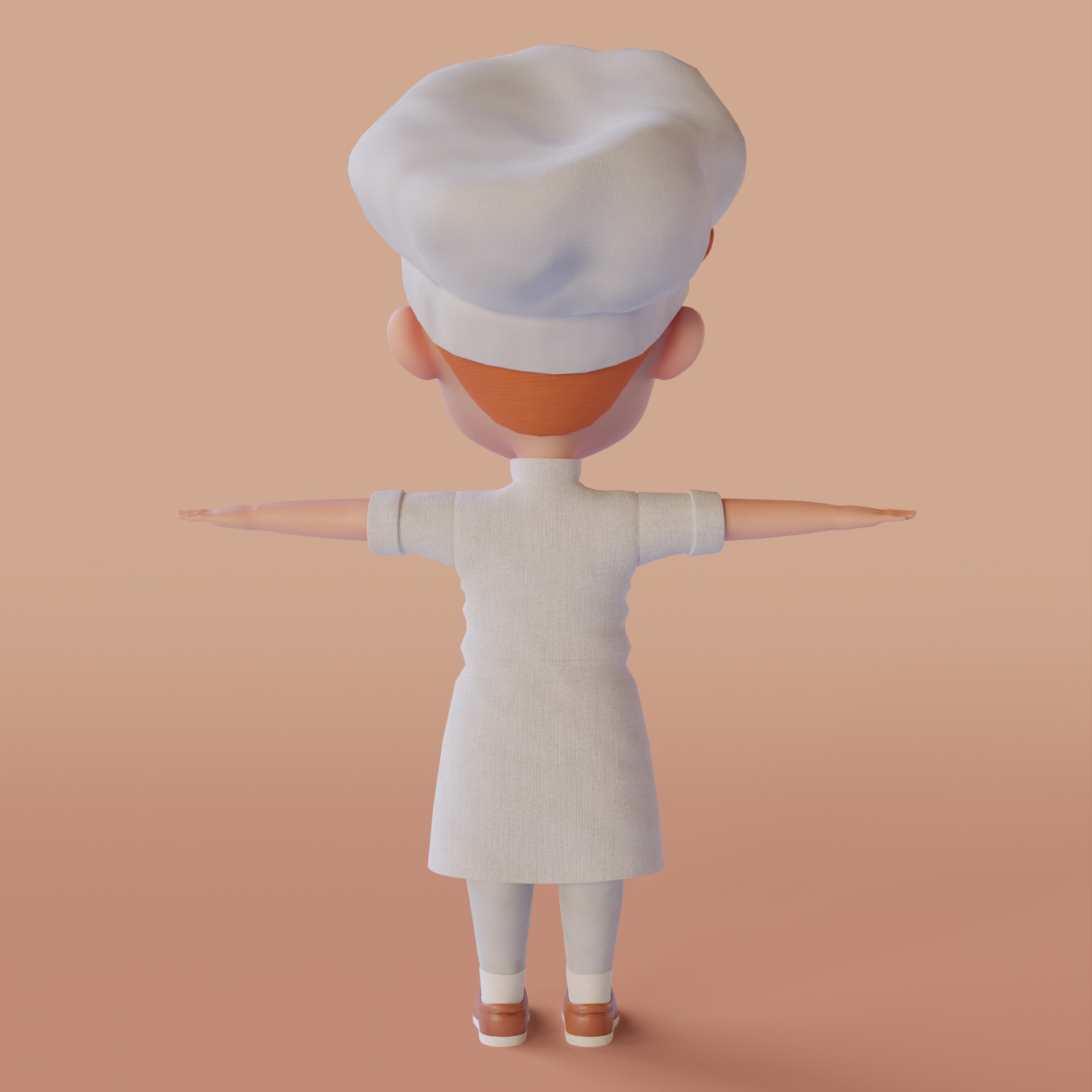 Chef Cartoon Low-poly 3D model_5