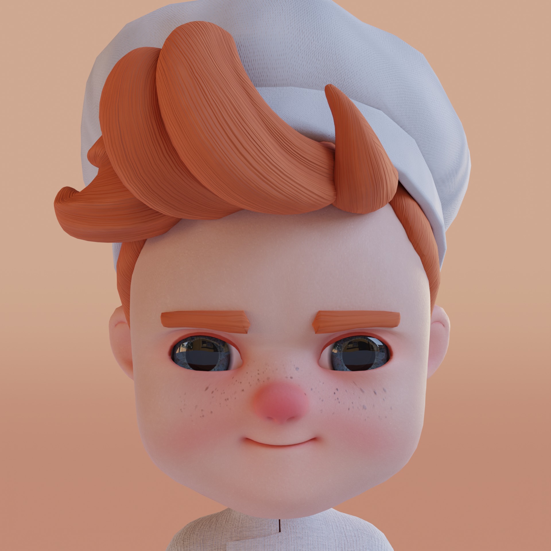 Chef Cartoon Low-poly 3D model_11