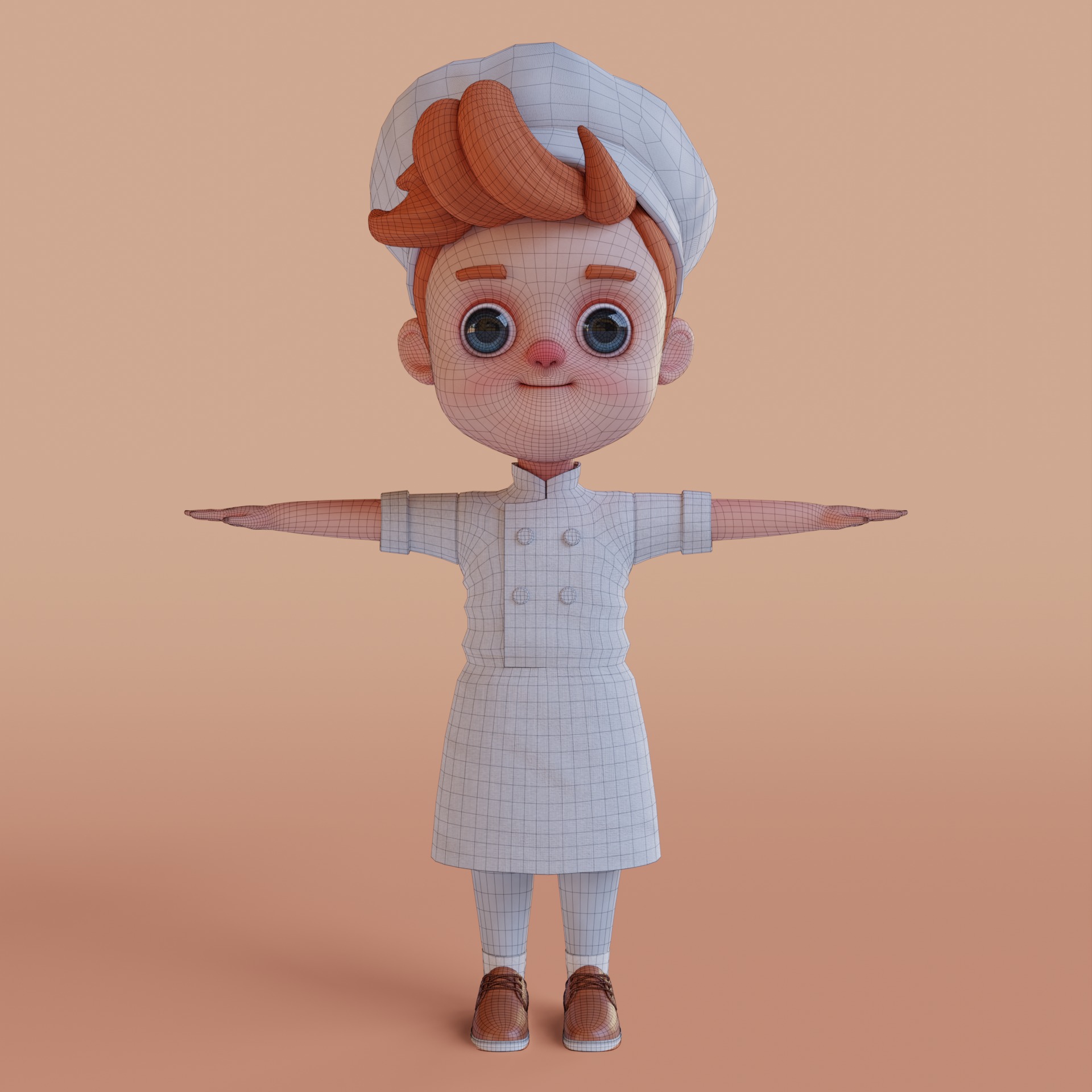 Chef Cartoon Low-poly 3D model_18