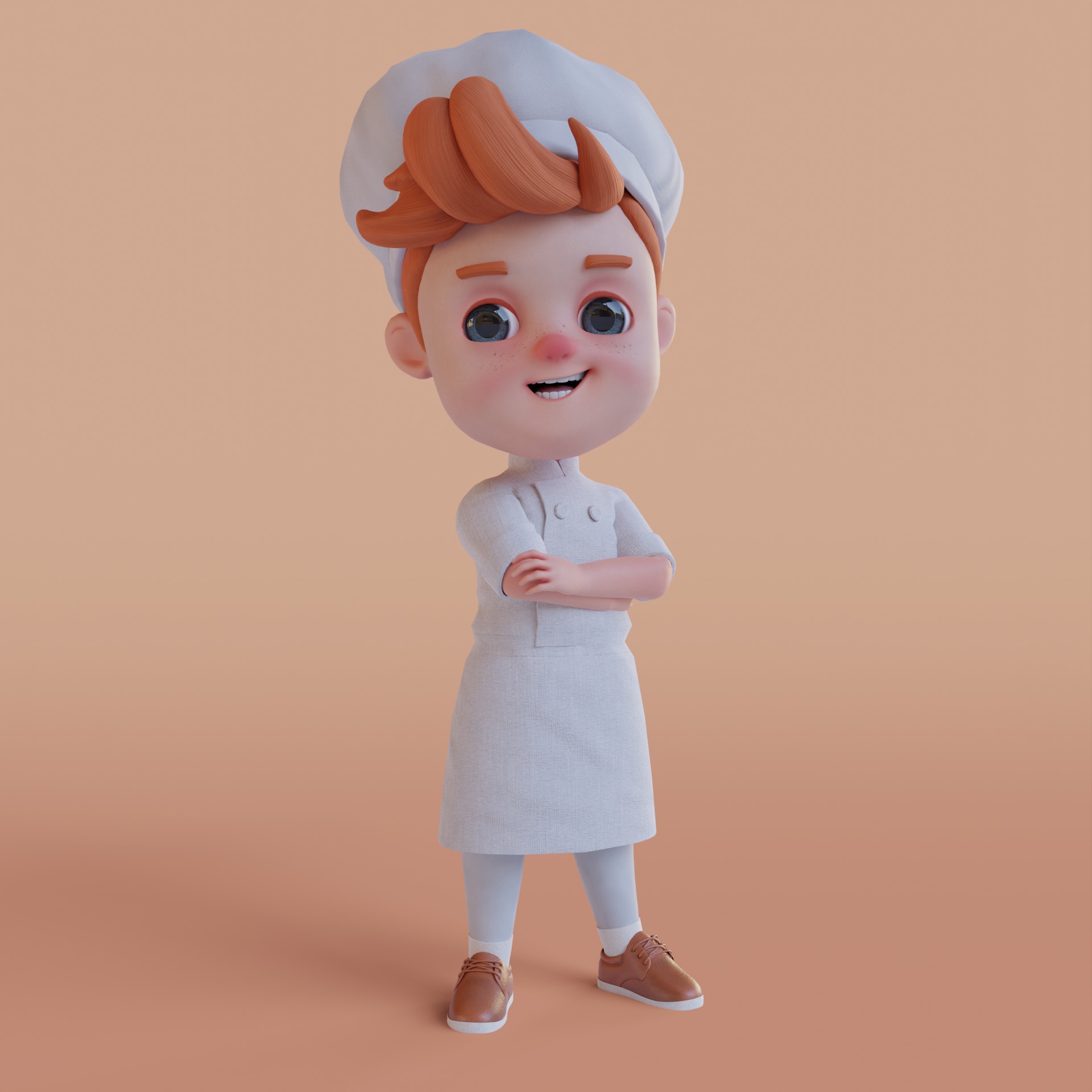Chef Cartoon Low-poly 3D model_14