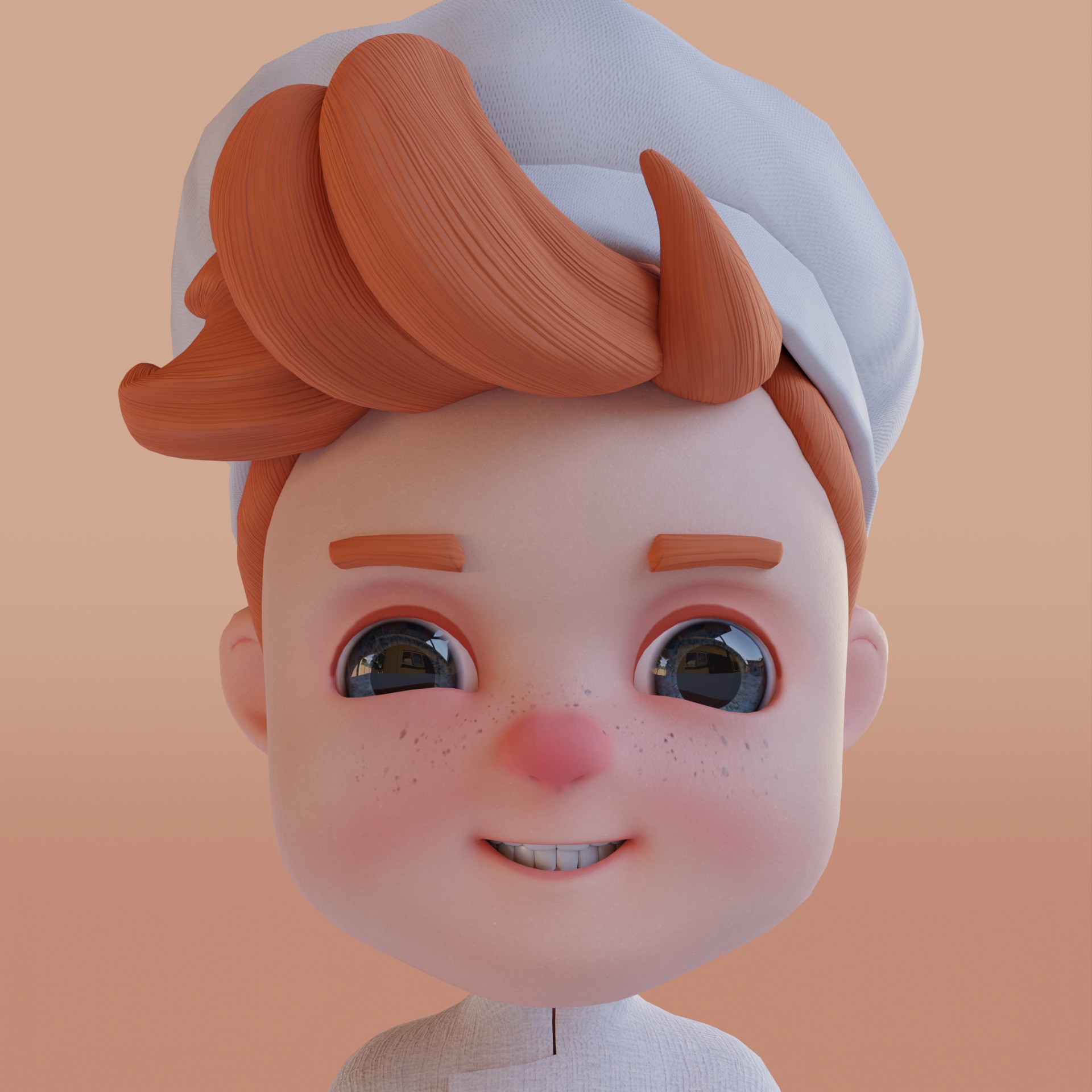 Chef Cartoon Low-poly 3D model_9
