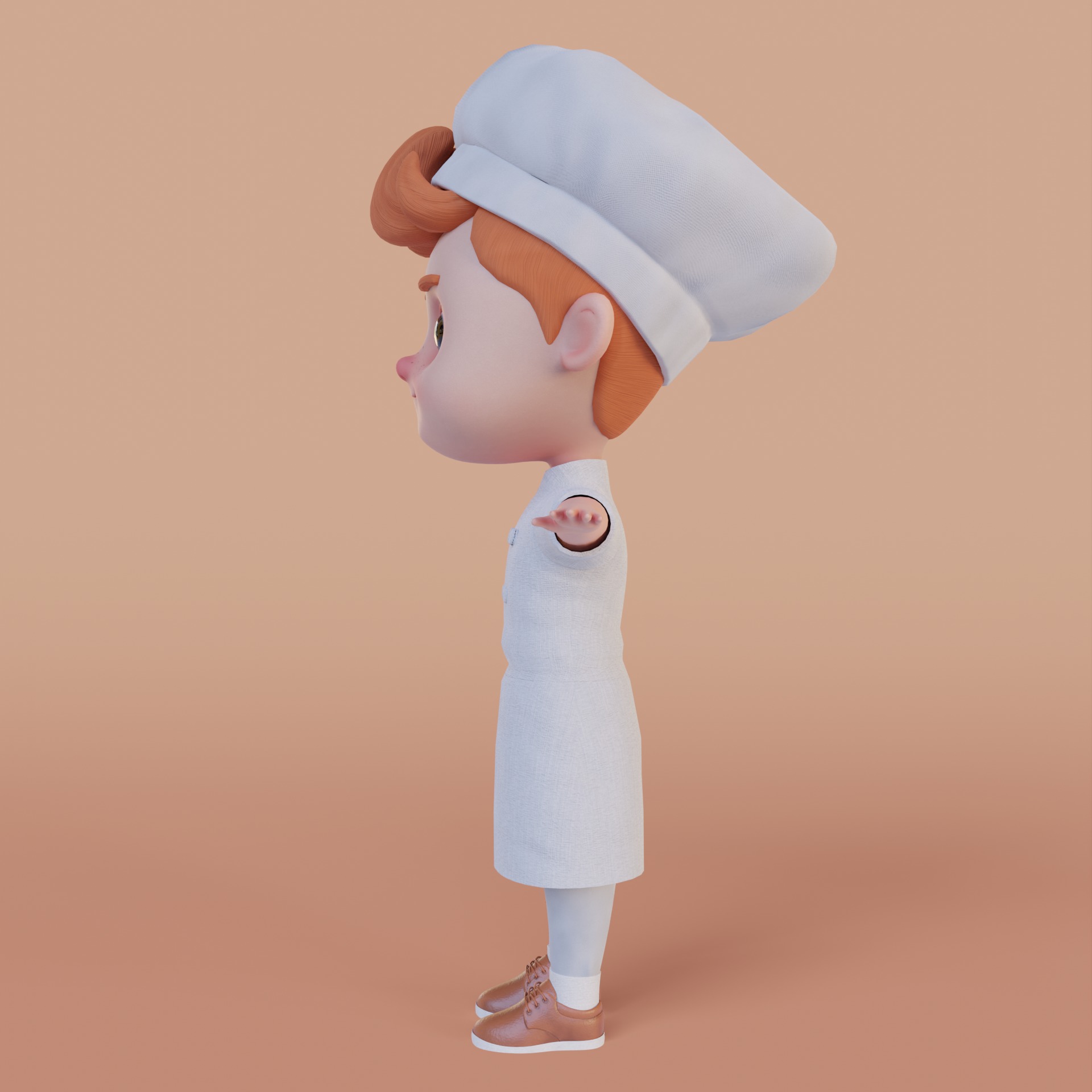 Chef Cartoon Low-poly 3D model_3