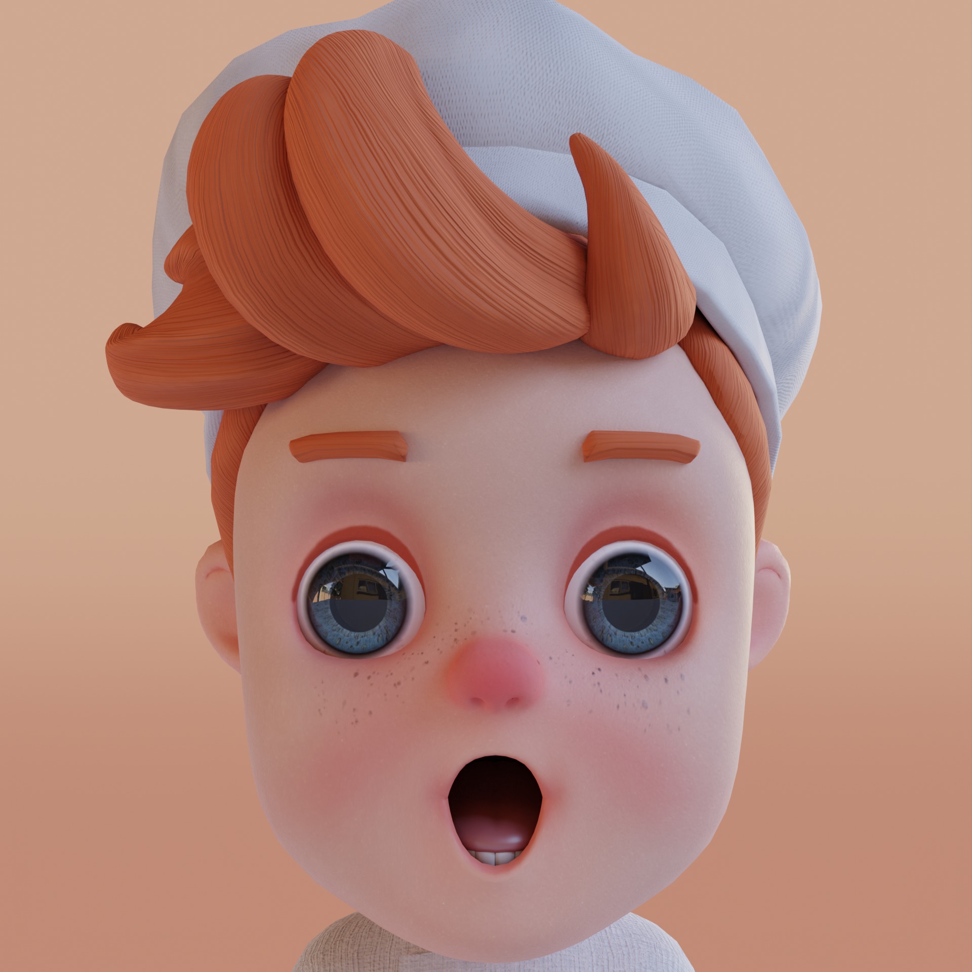 Chef Cartoon Low-poly 3D model_8