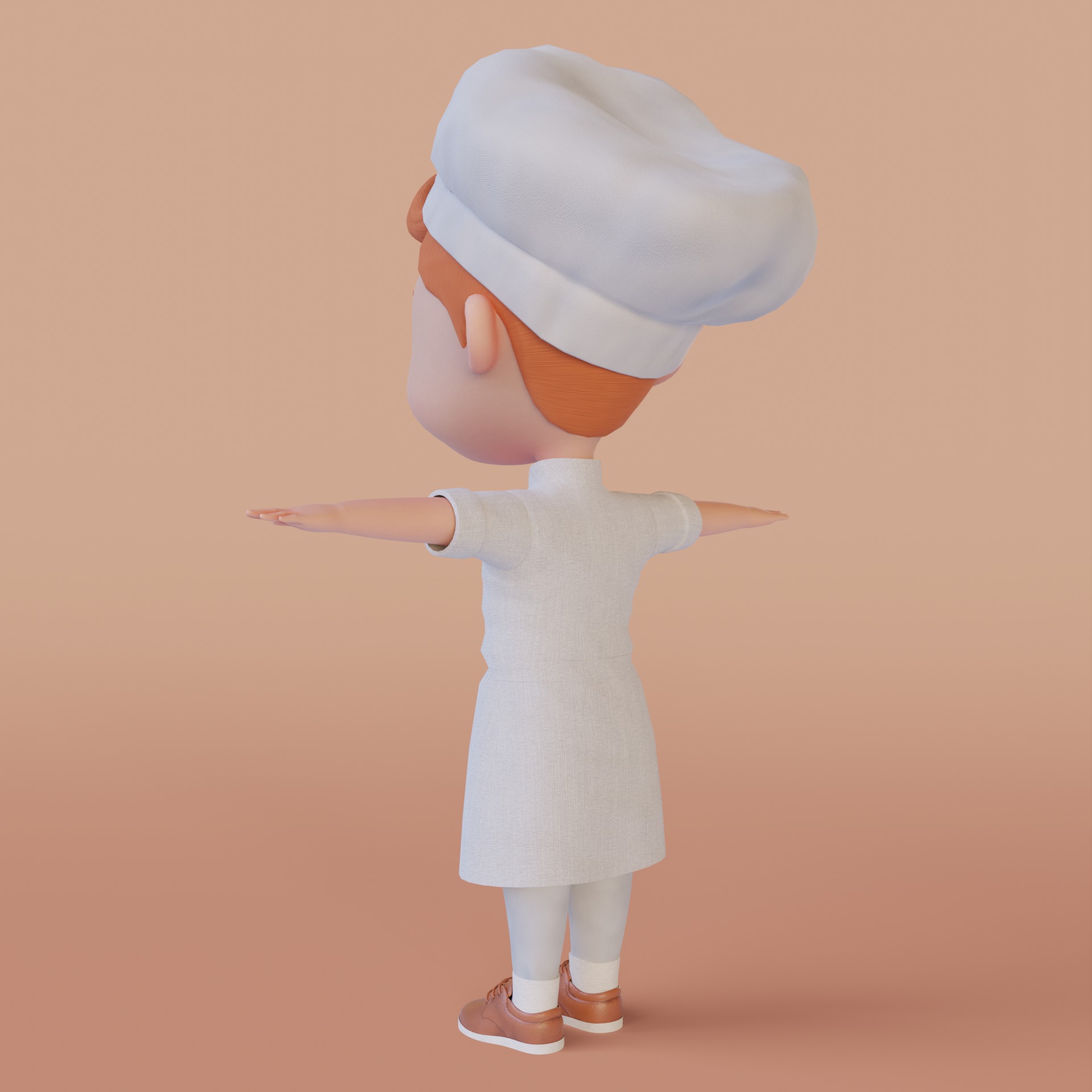 Chef Cartoon Low-poly 3D model_4