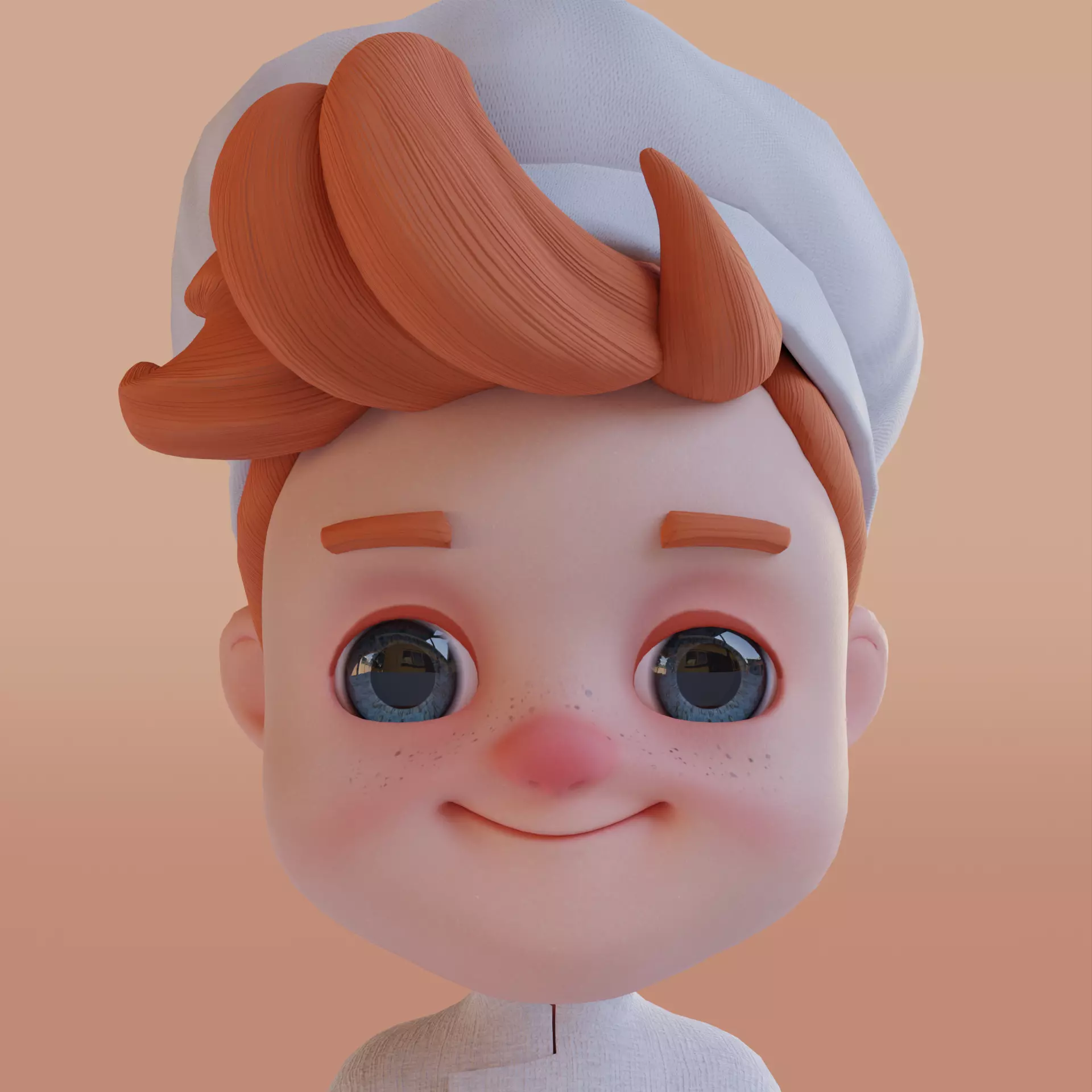Chef Cartoon Low-poly 3D model_0
