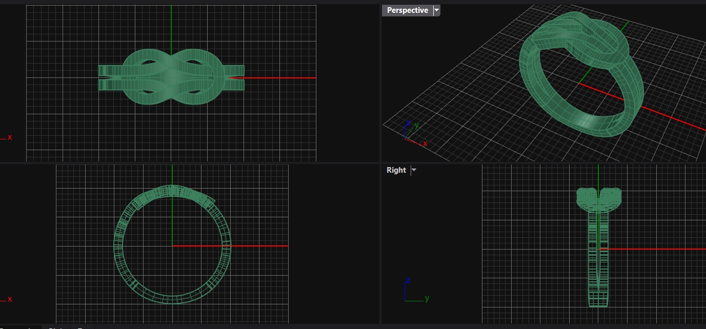 square knot ring 3D print model_1