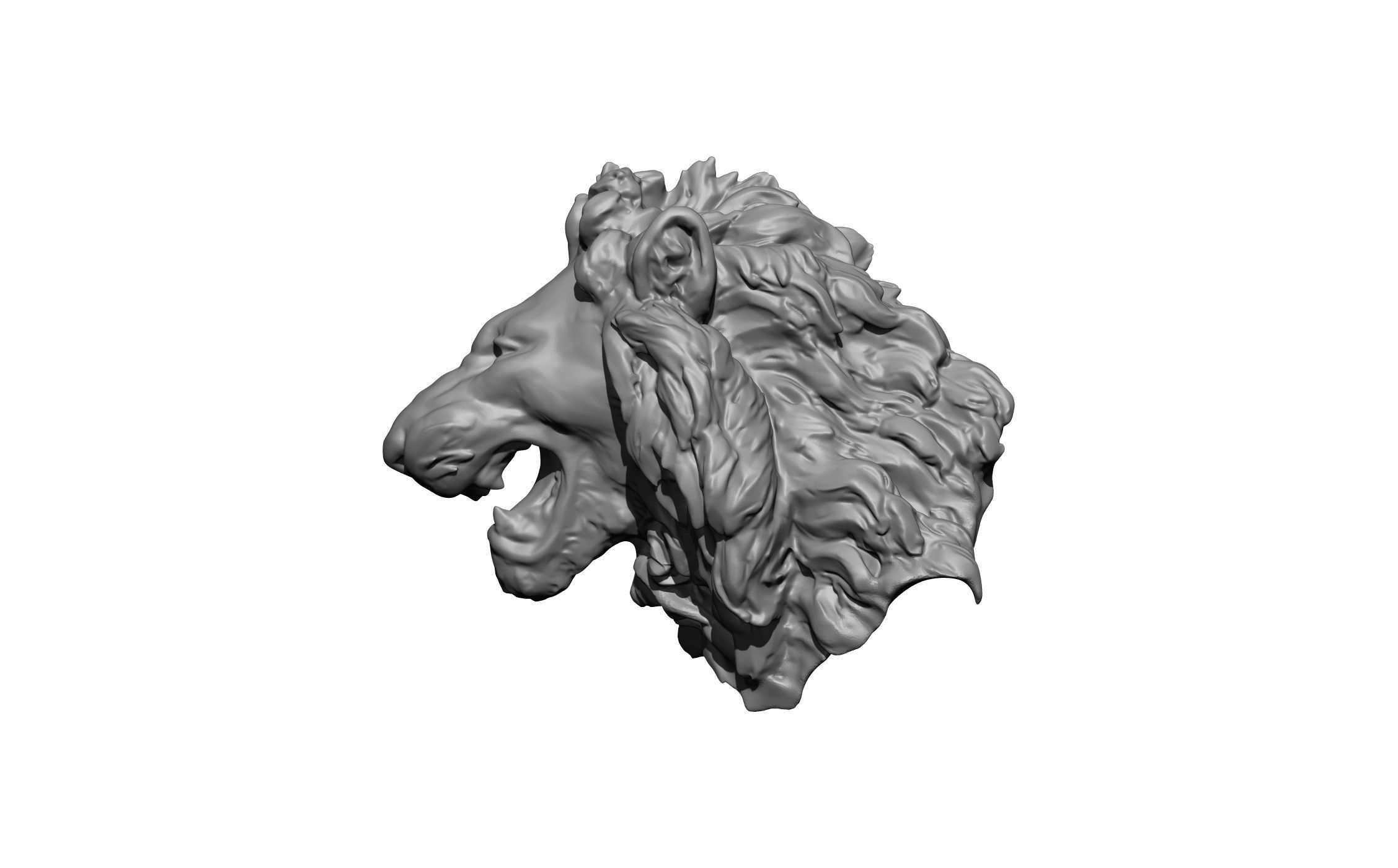 lion statue head 3D print model_1