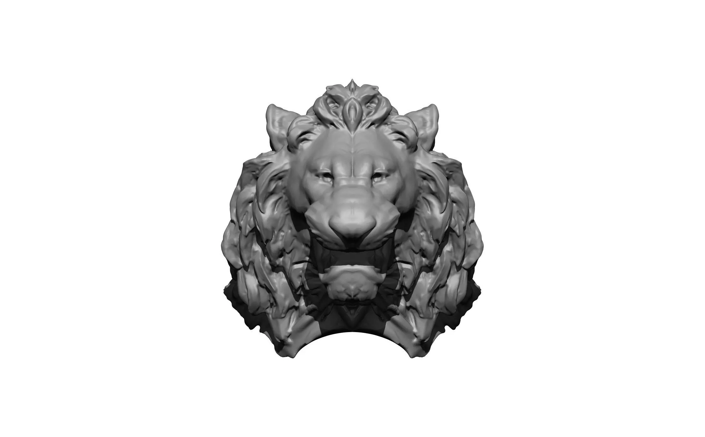 lion statue head 3D print model_0