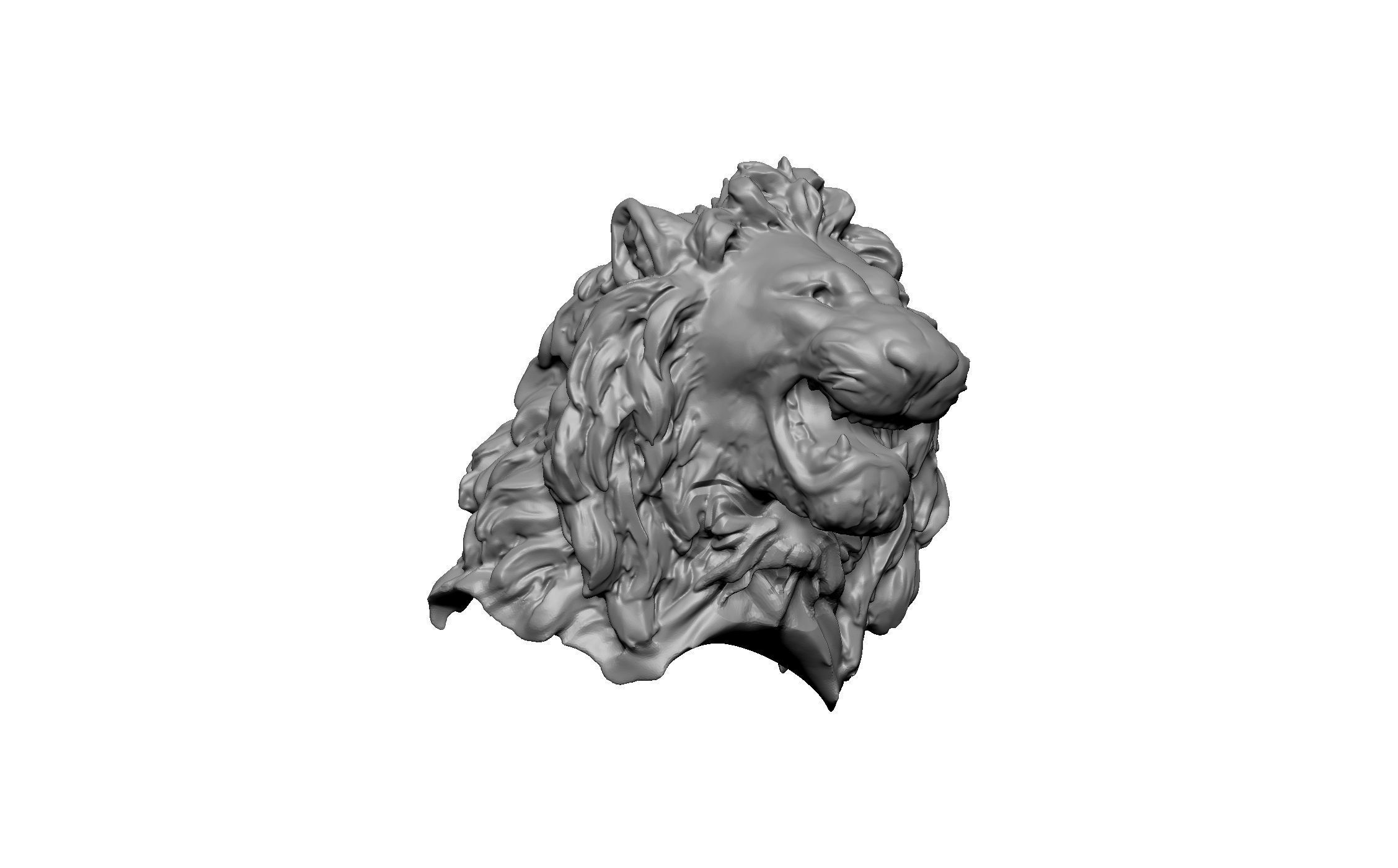 lion statue head 3D print model_4
