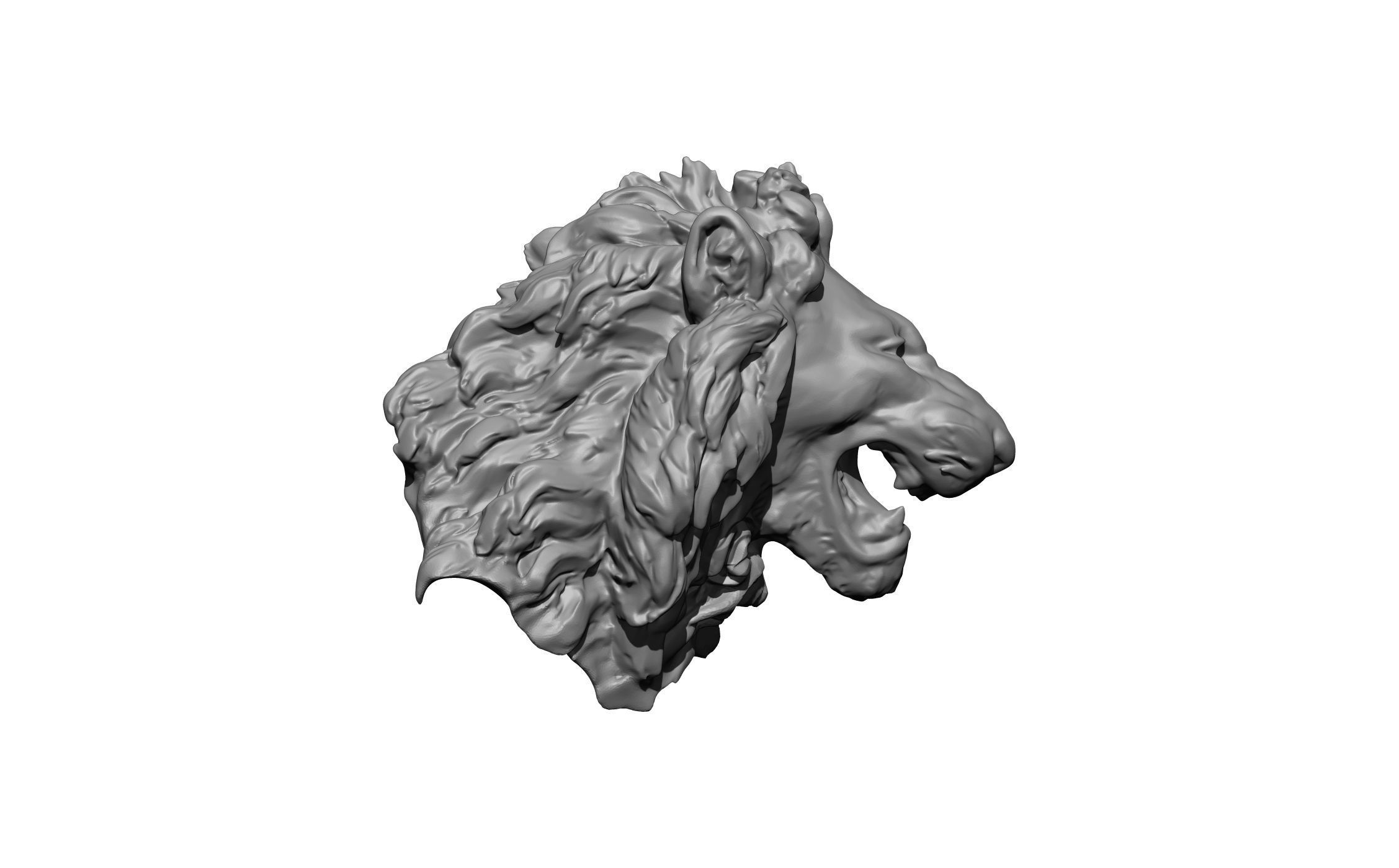 lion statue head 3D print model_3