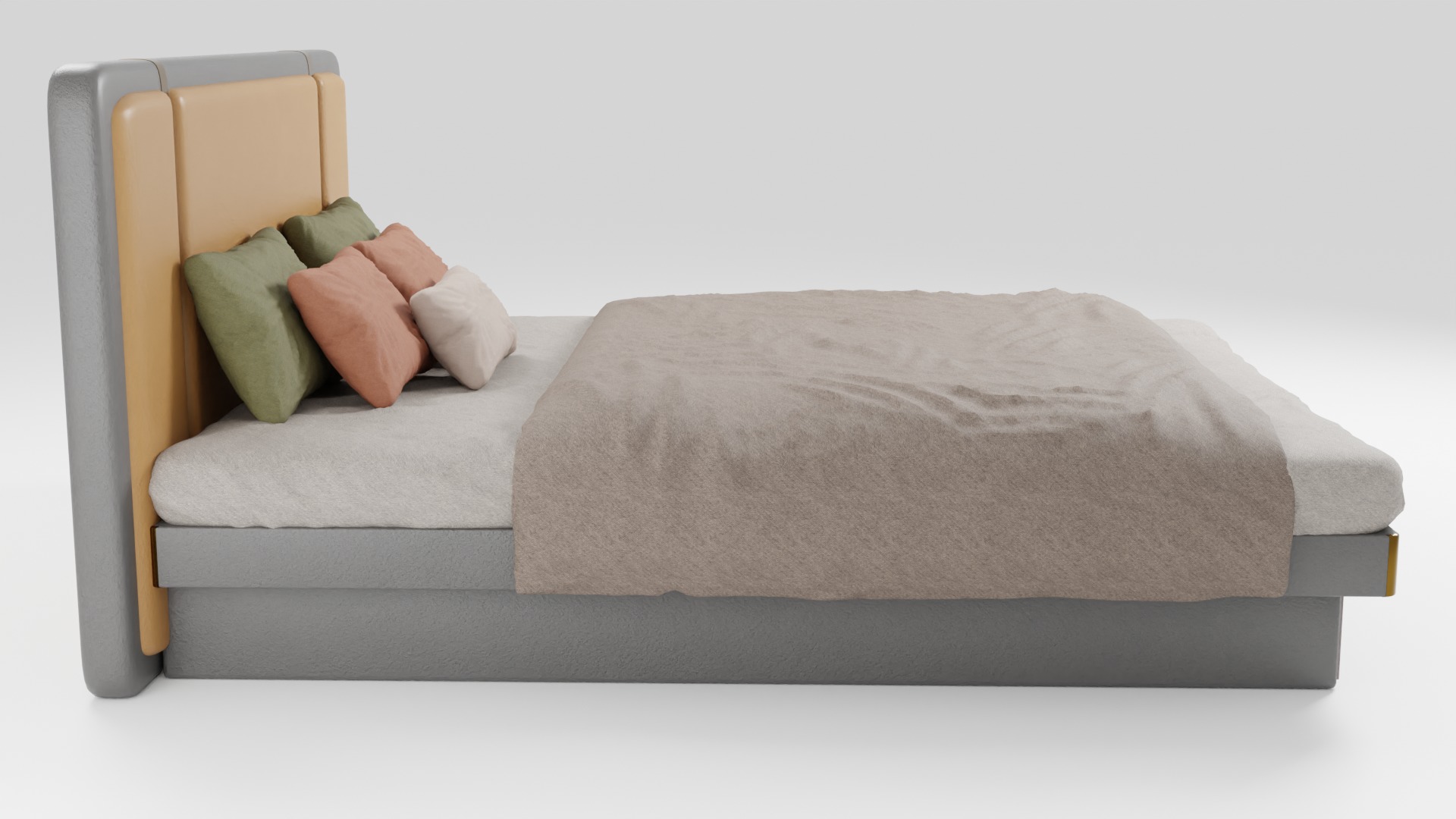 High quality bed with stylish design 3D model_1