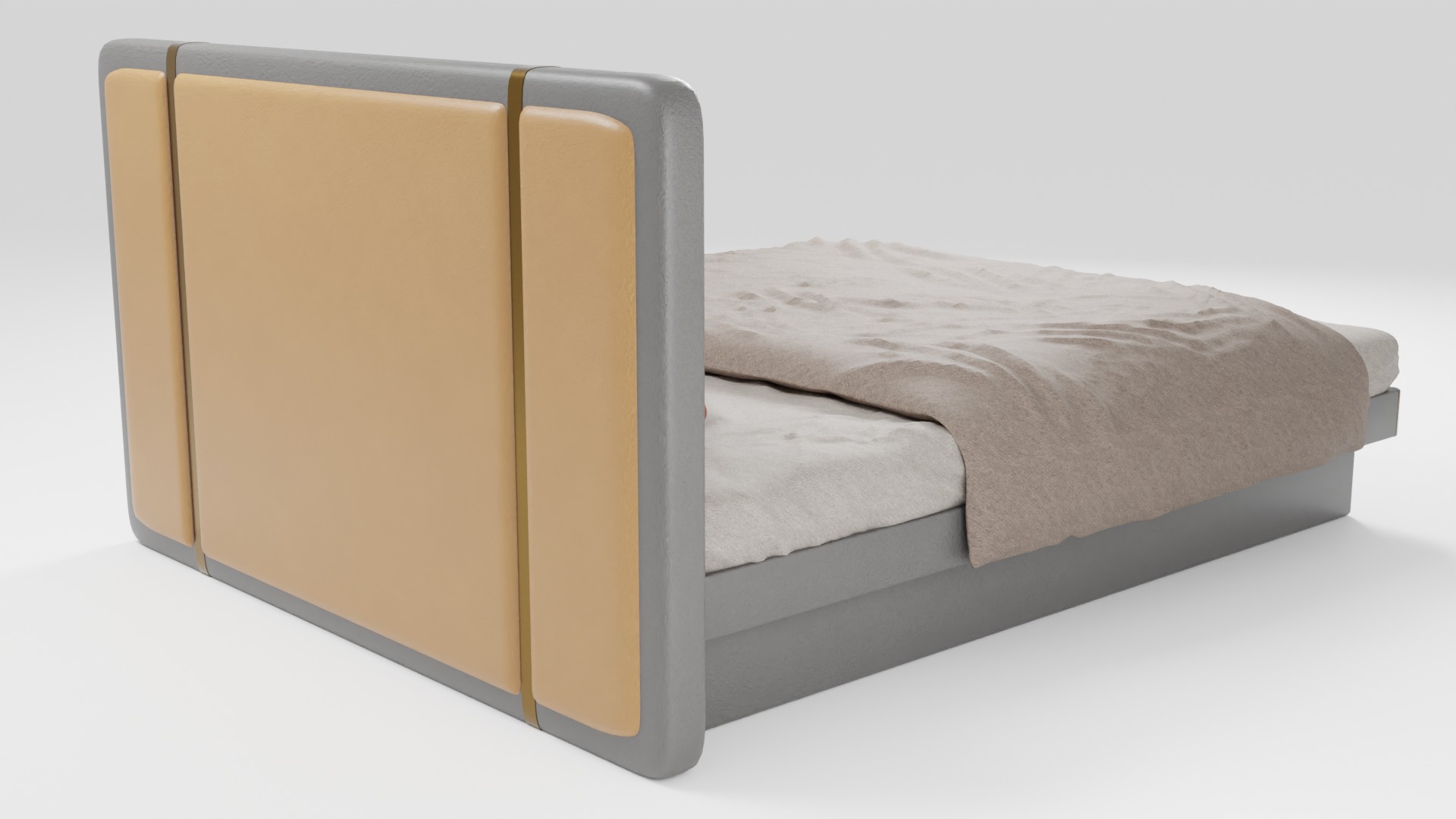High quality bed with stylish design 3D model_2