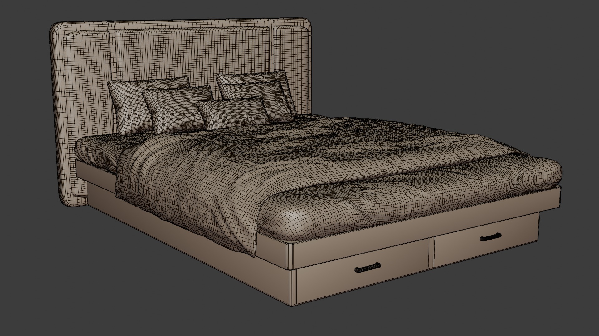 High quality bed with stylish design 3D model_6