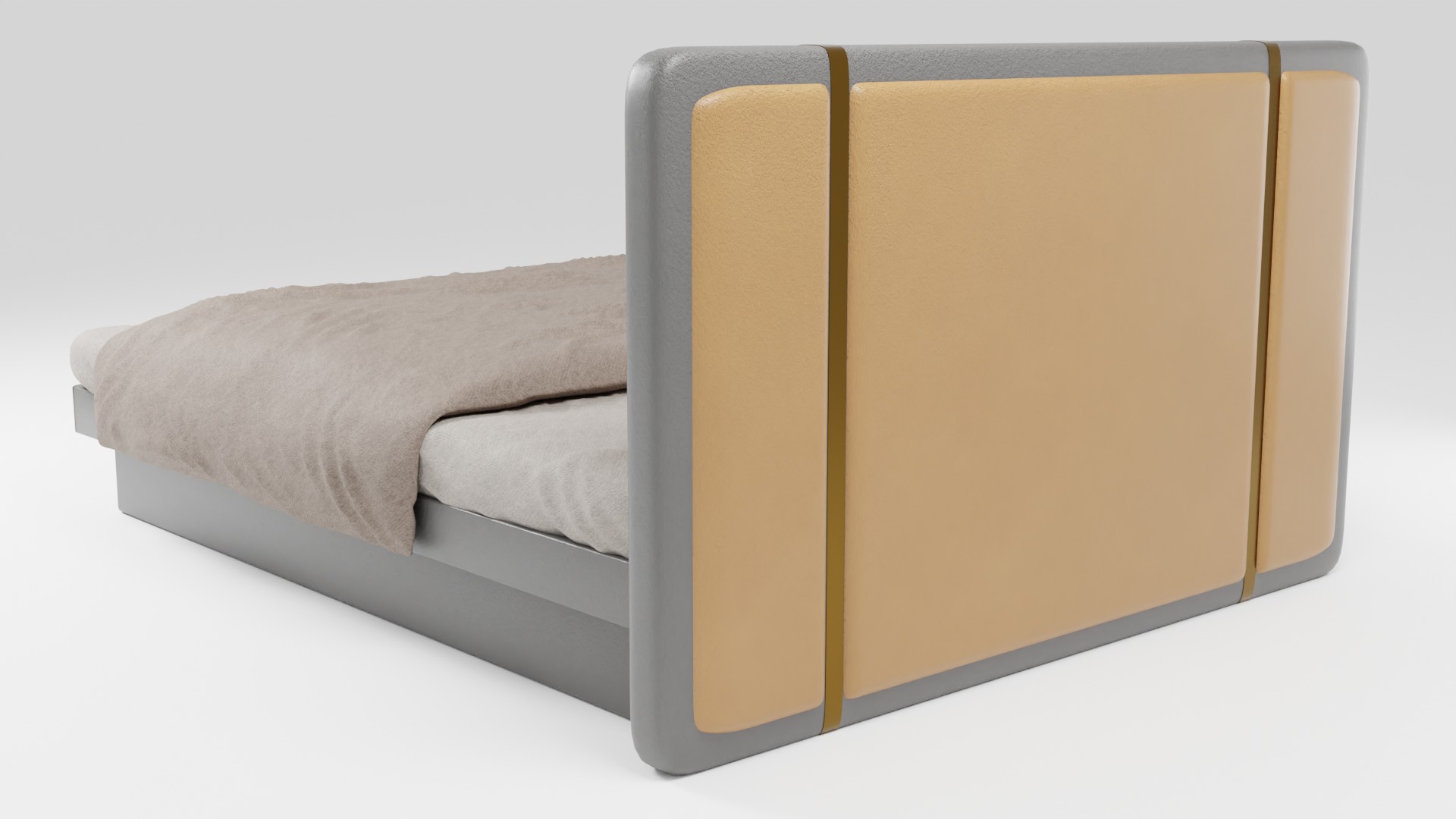 High quality bed with stylish design 3D model_3