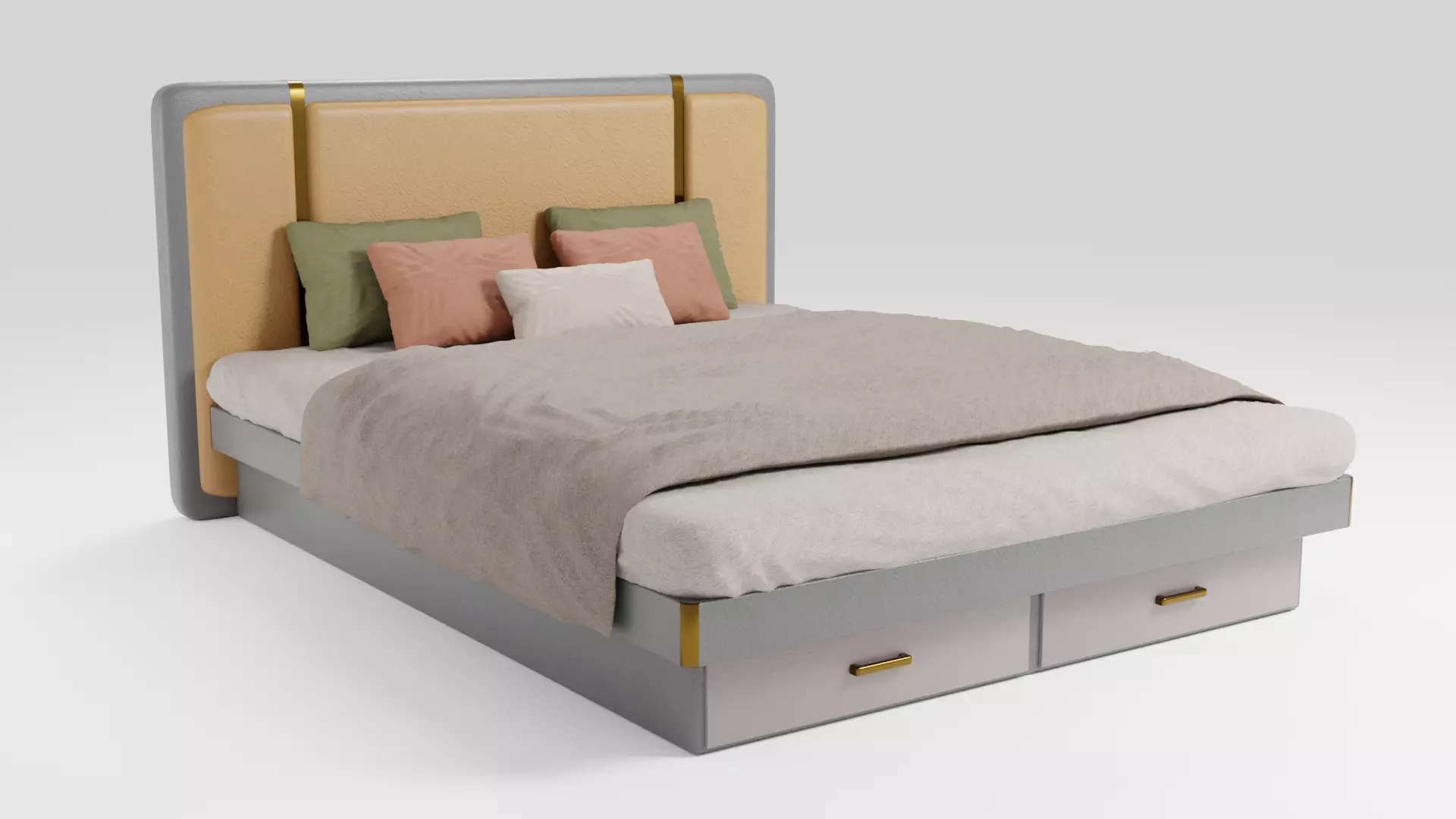 High quality bed with stylish design 3D model_0