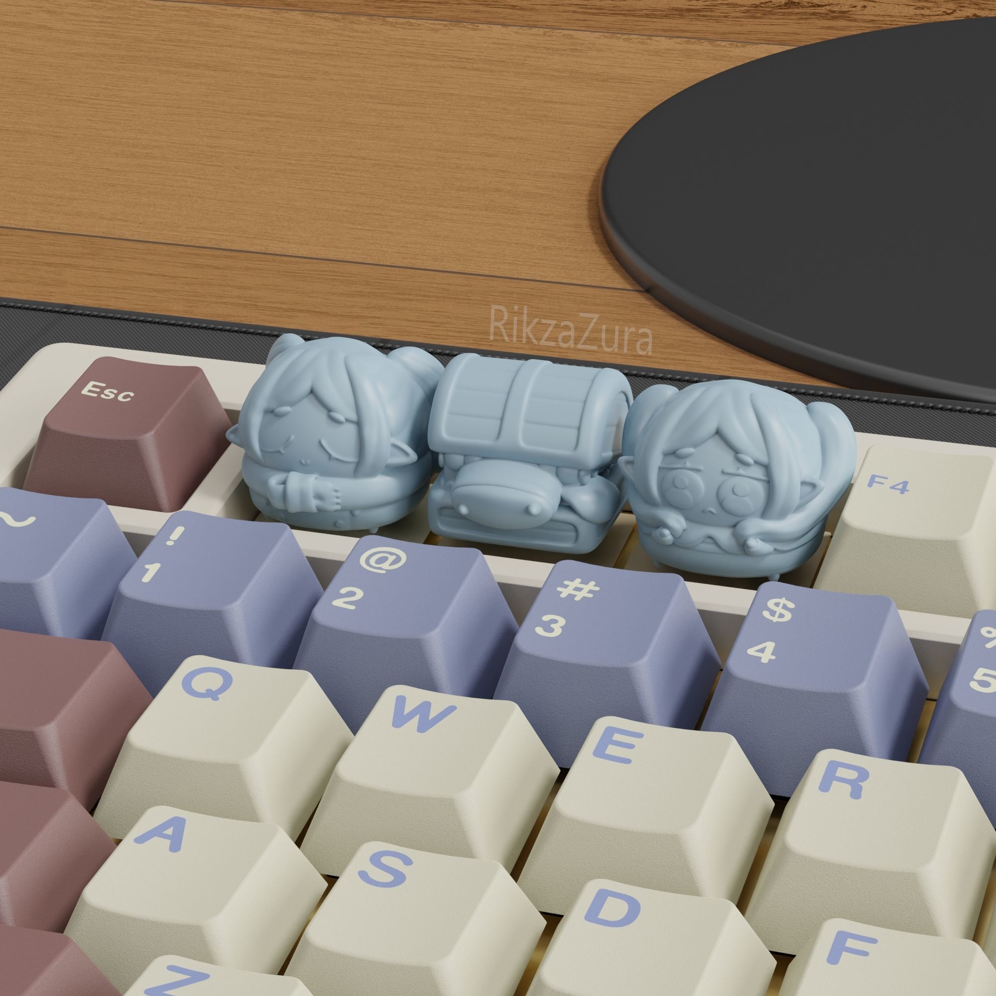 CUTE FRIEREN ANIME KEYCAPS - MECHANICAL KEYBOARD 3D print model_1