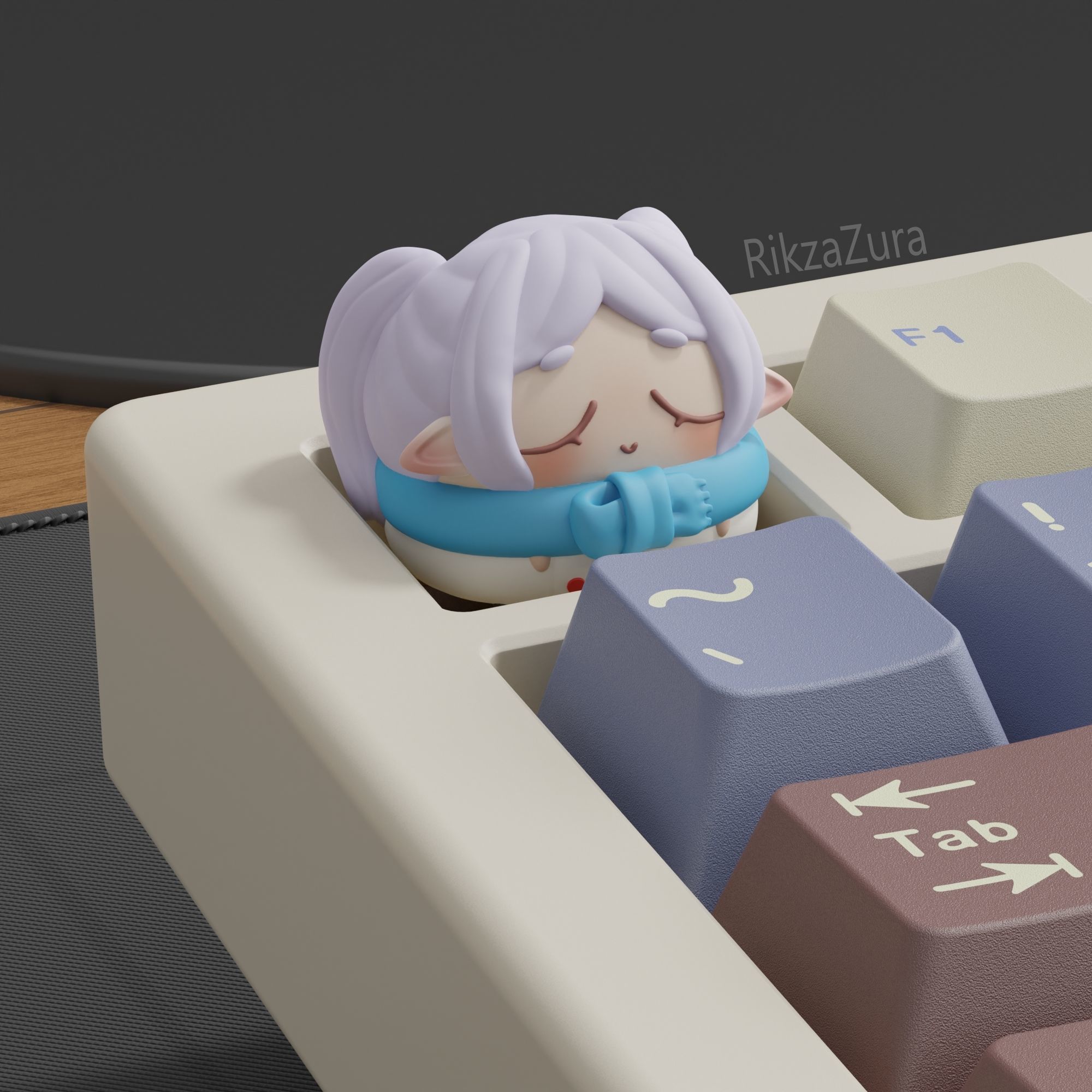 CUTE FRIEREN ANIME KEYCAPS - MECHANICAL KEYBOARD 3D print model_3