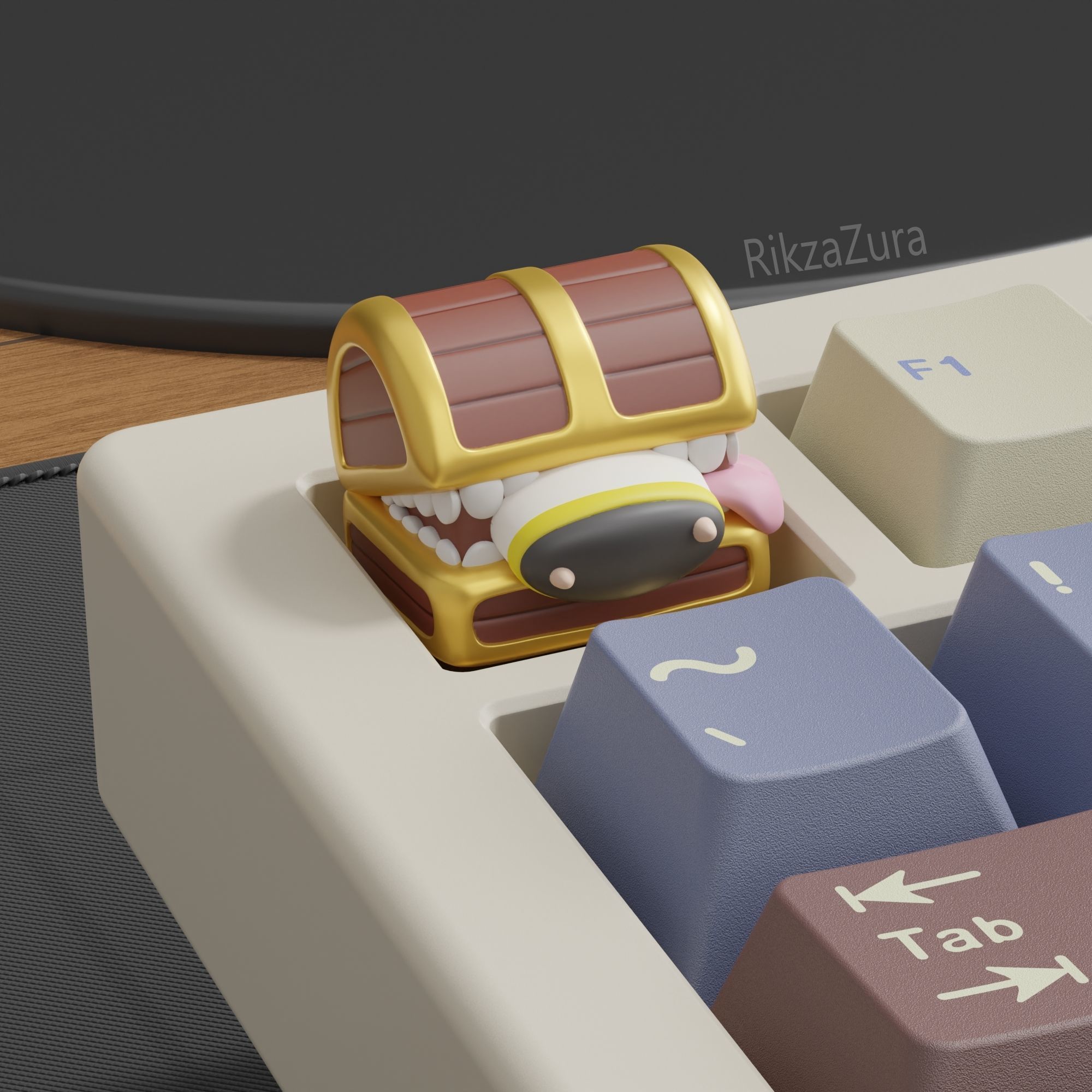 CUTE FRIEREN ANIME KEYCAPS - MECHANICAL KEYBOARD 3D print model_4