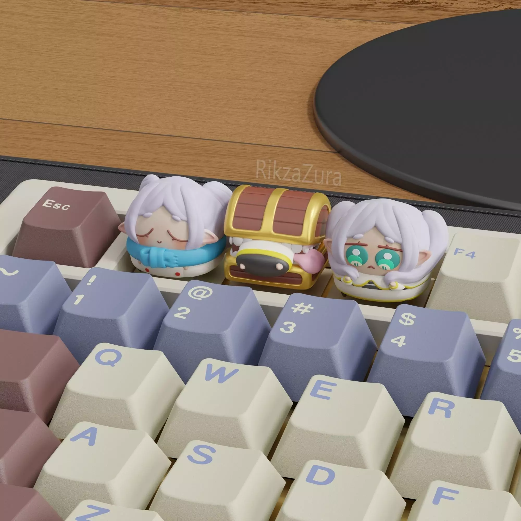 CUTE FRIEREN ANIME KEYCAPS - MECHANICAL KEYBOARD 3D print model_0
