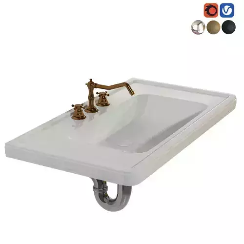 Chester Traditional faucet with GSI classic 90 wash basin 3D model