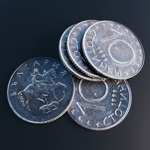 Coin Bulgarian Lev Low-poly 3D model