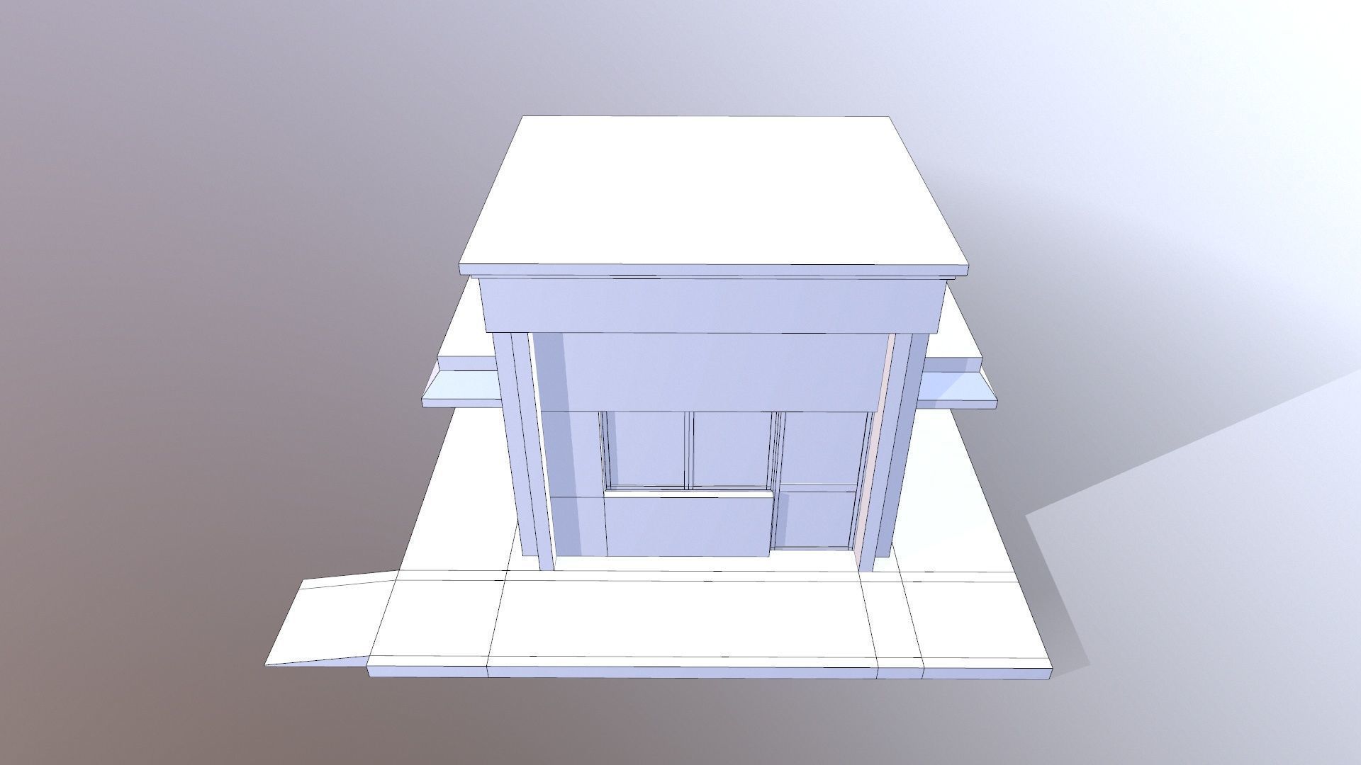 Security Room Low-poly 3D model_8