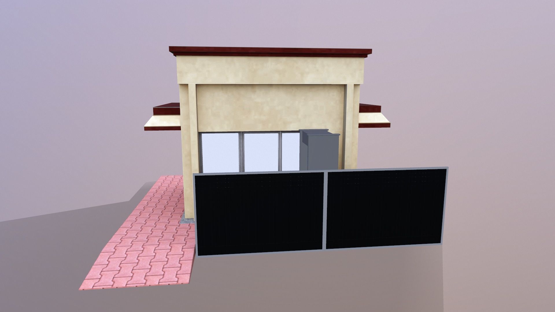 Security Room Low-poly 3D model_4