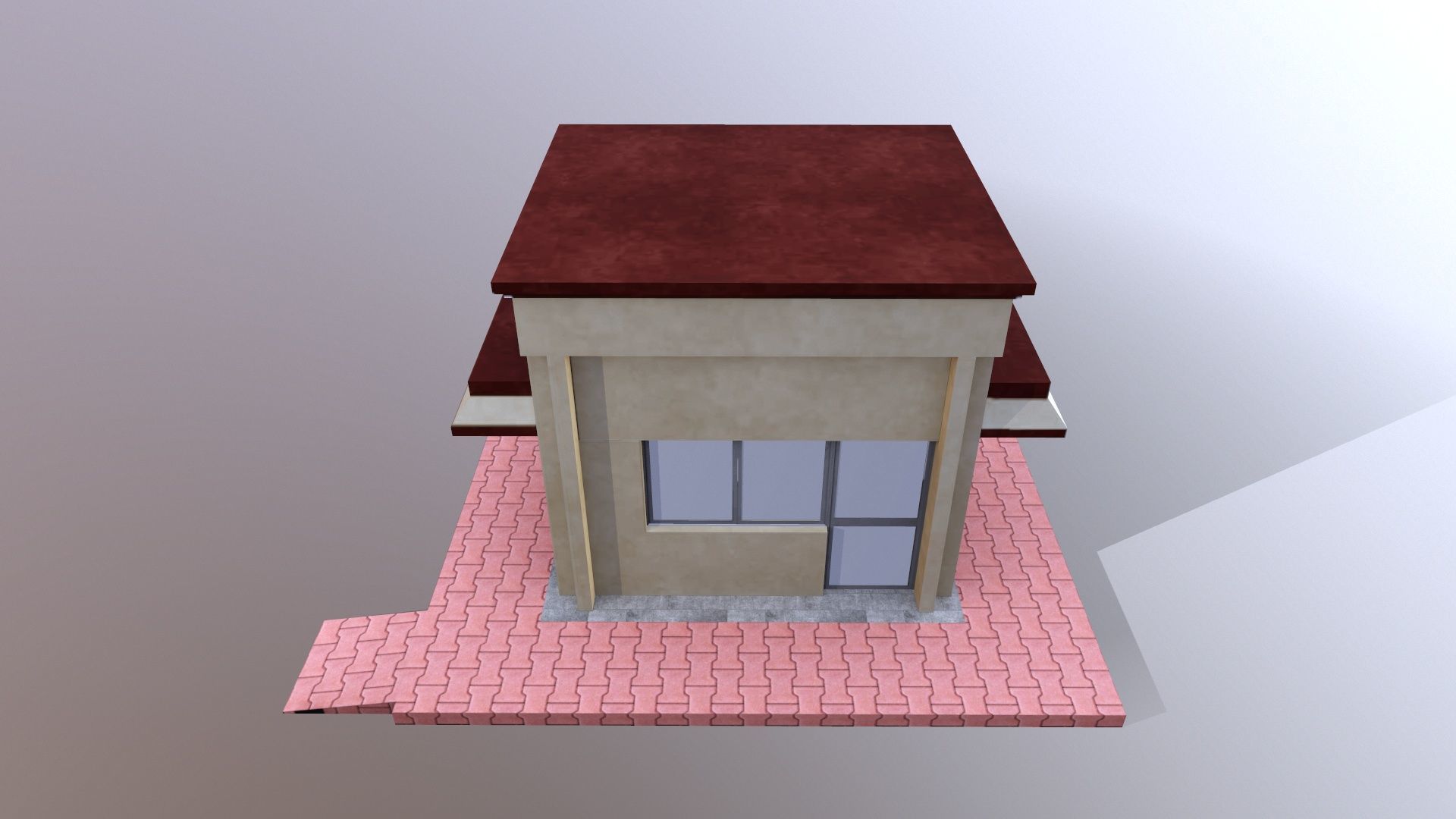 Security Room Low-poly 3D model_7