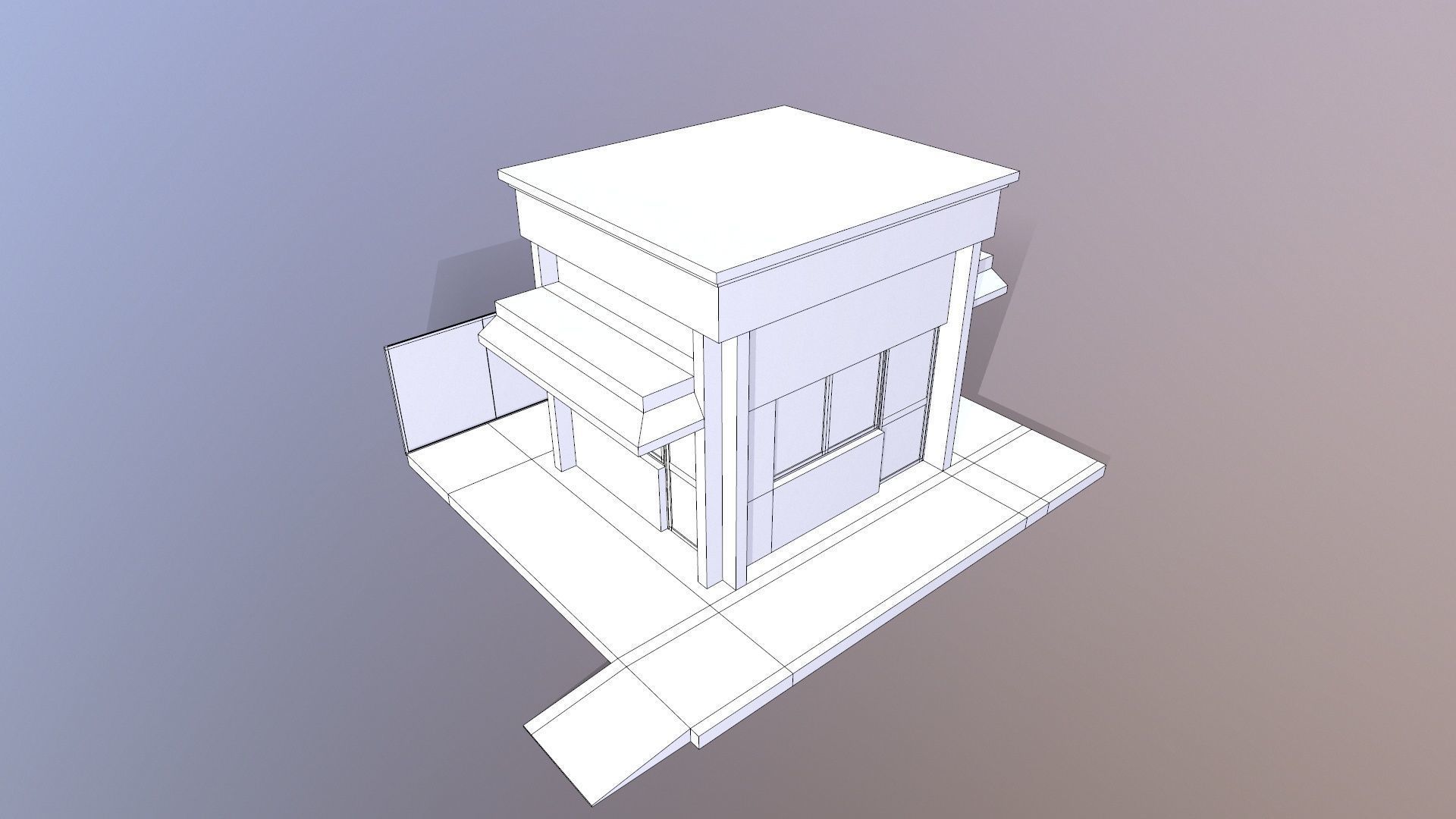 Security Room Low-poly 3D model_9