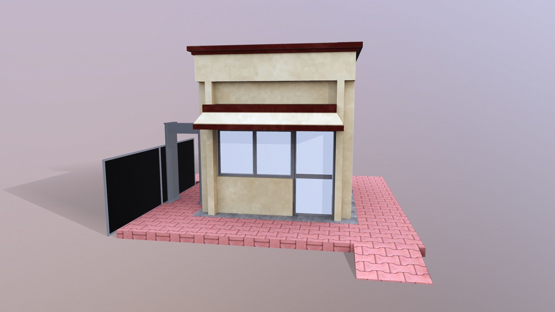 Security Room Low-poly 3D model_2