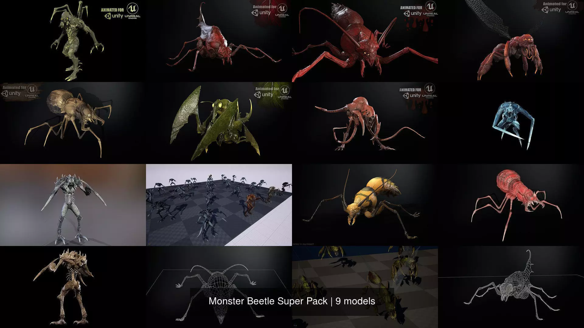 Monster Beetle Super Pack 3D Model Collection_10