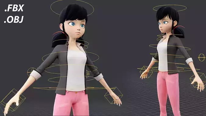 Marinette  3D Model Rigged Textured